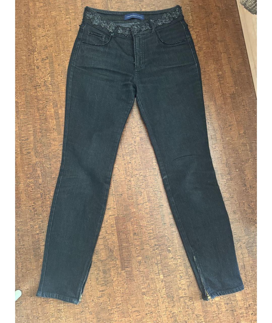TRUSSARDI JEANS Черные хлопко-эластановые джинсы слим, фото 8