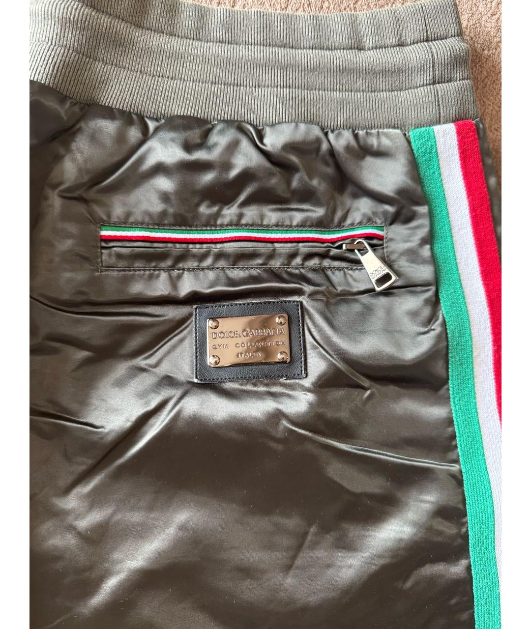 DOLCE&GABBANA Хаки полиамидовые повседневные брюки, фото 4