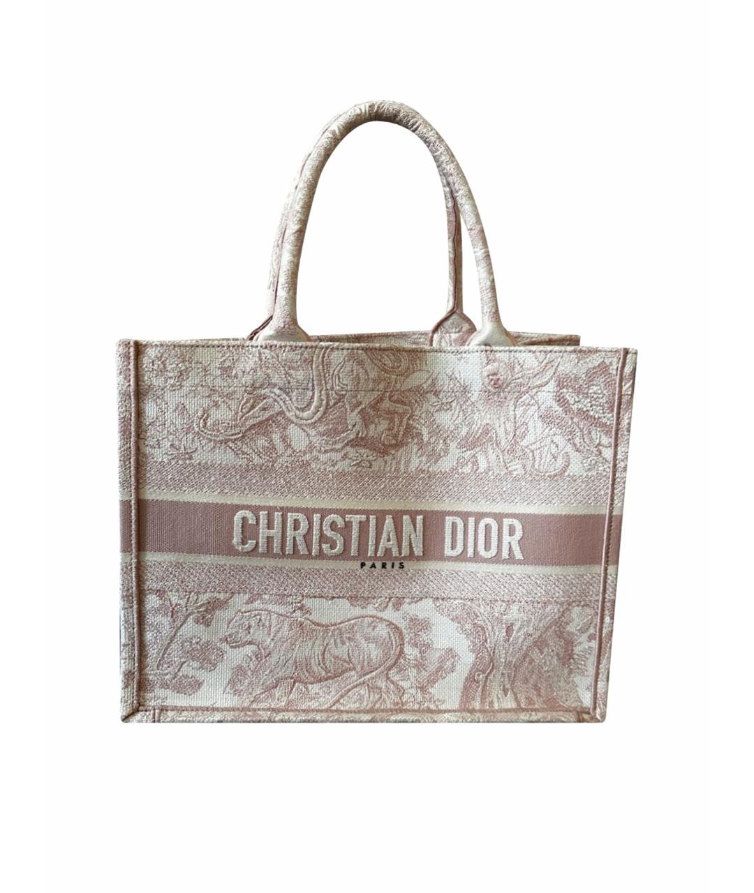 CHRISTIAN DIOR Розовая хлопковая сумка с короткими ручками, фото 1