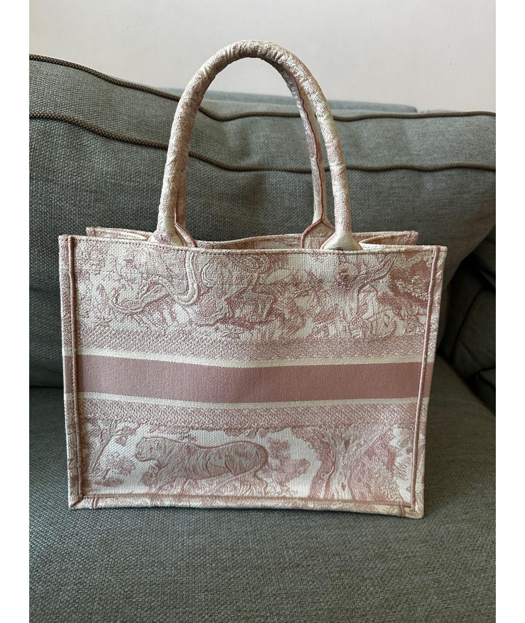 CHRISTIAN DIOR Розовая хлопковая сумка с короткими ручками, фото 2