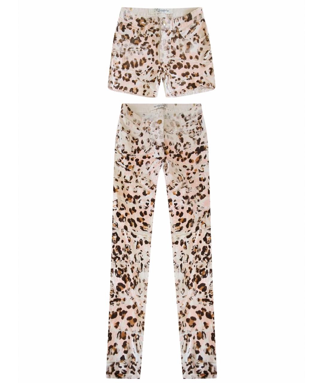 BLUMARINE Коралловые хлопковые джинсы слим, фото 1