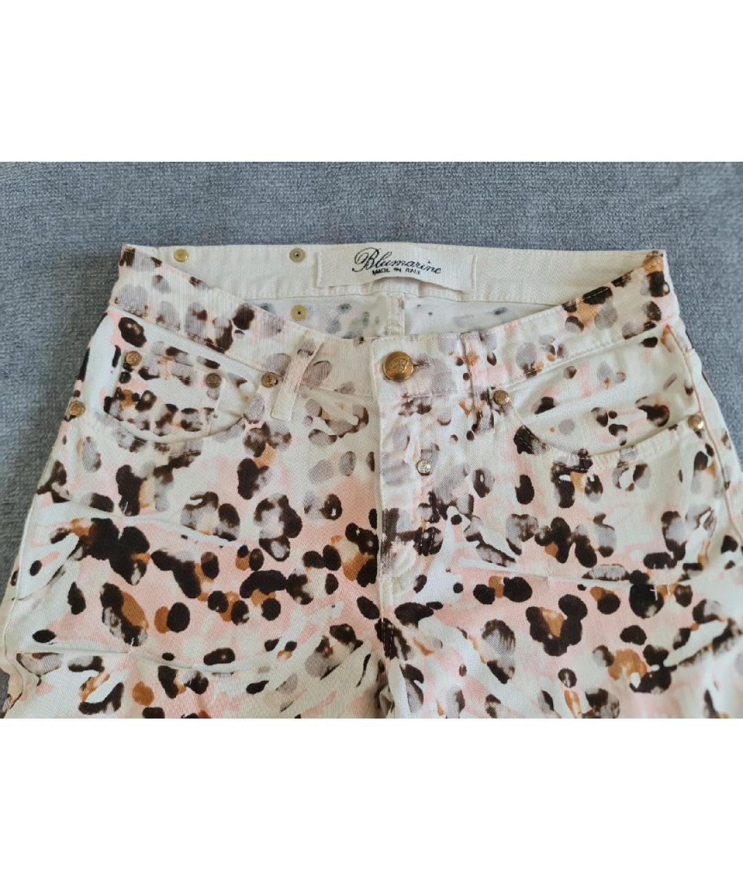 BLUMARINE Коралловые хлопковые джинсы слим, фото 7