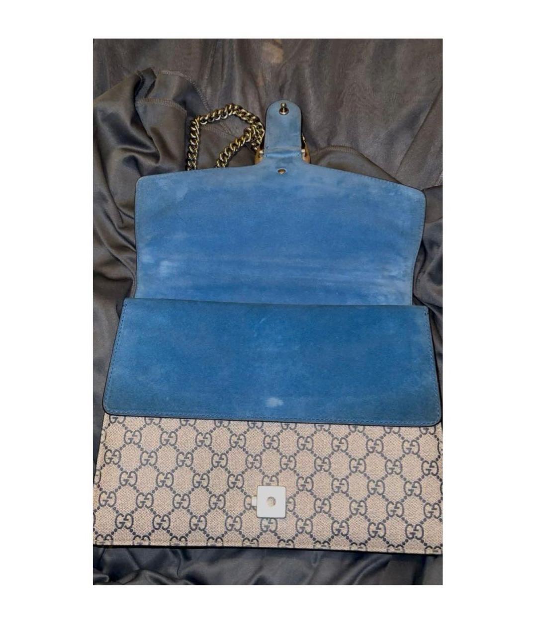 GUCCI Синяя сумка с короткими ручками из лакированной кожи, фото 4