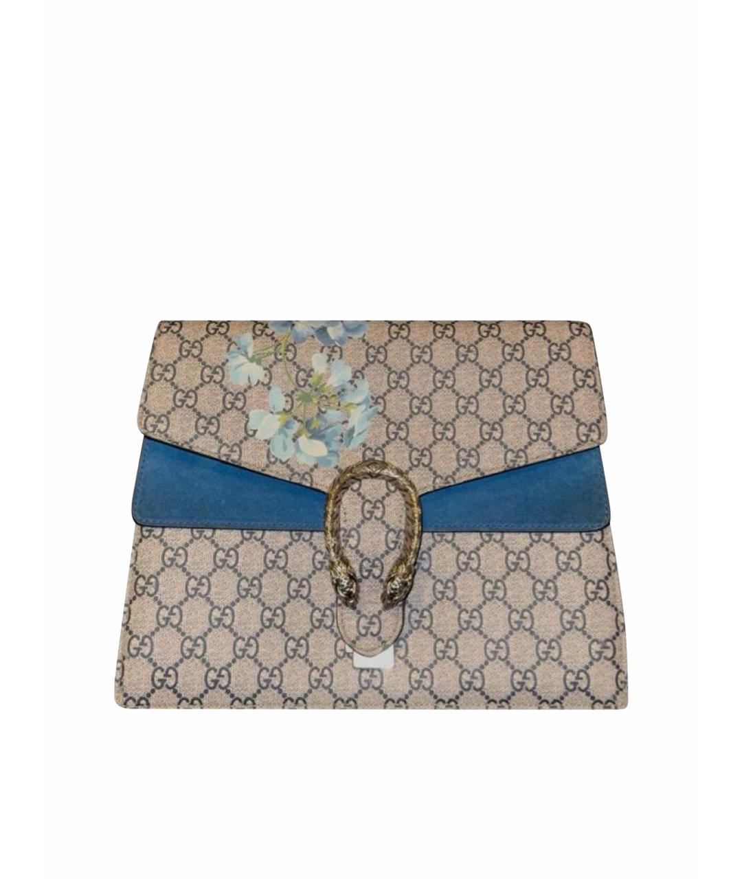 GUCCI Синяя сумка с короткими ручками из лакированной кожи, фото 1