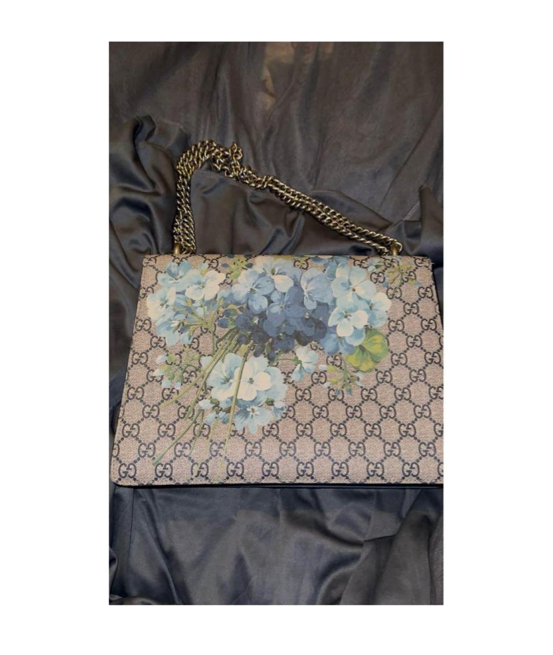 GUCCI Синяя сумка с короткими ручками из лакированной кожи, фото 2