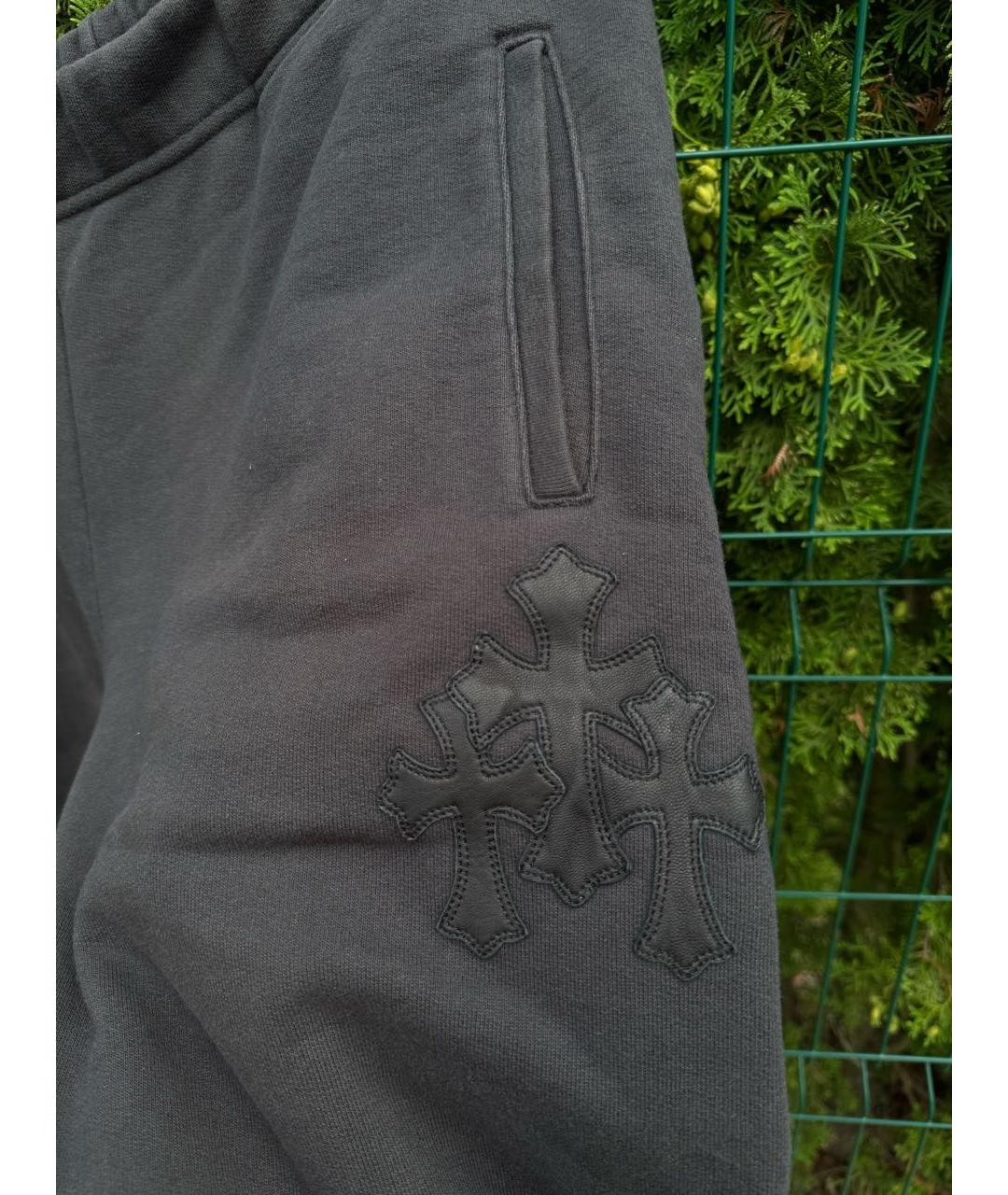 CHROME HEARTS Черные хлопковые повседневные брюки, фото 3