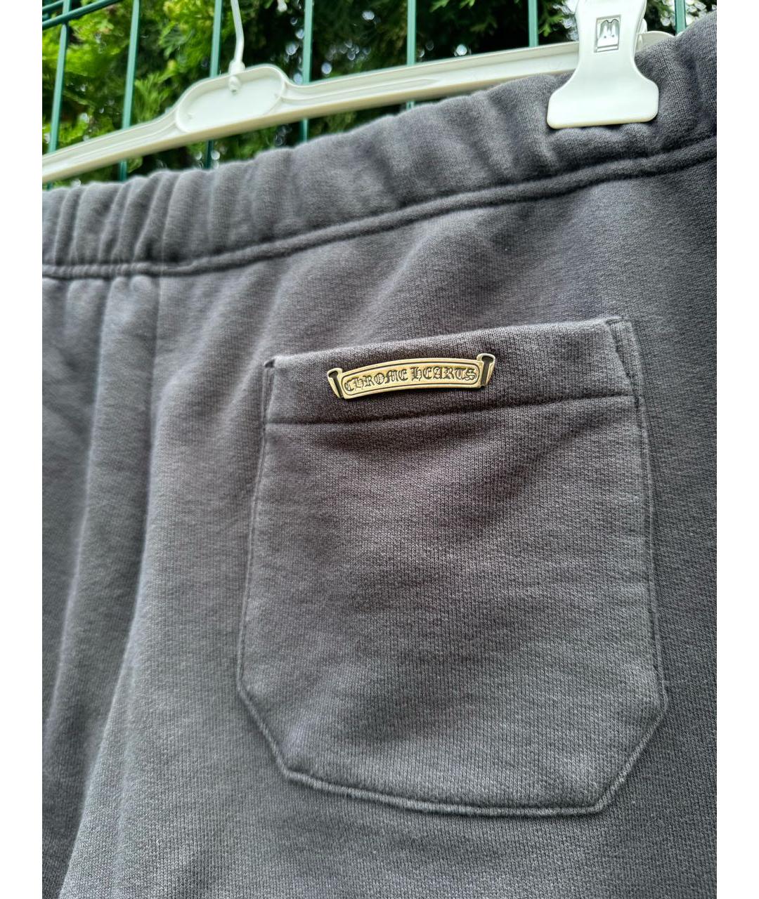 CHROME HEARTS Черные хлопковые повседневные брюки, фото 4