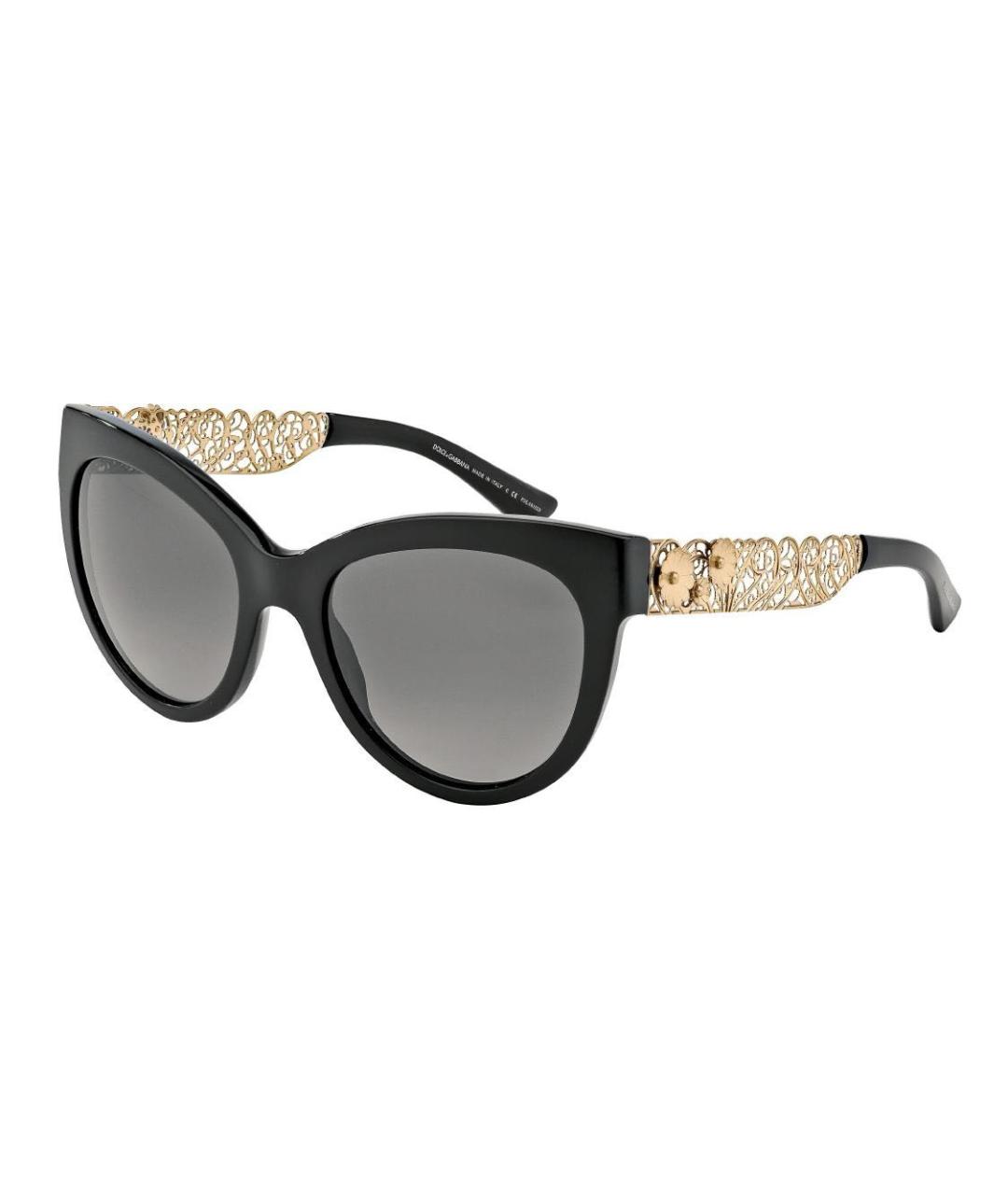 DOLCE&GABBANA Черные металлические солнцезащитные очки, фото 9