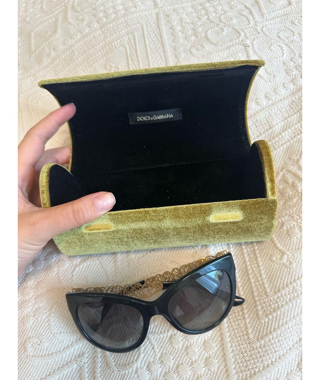 DOLCE&GABBANA Черные металлические солнцезащитные очки, фото 8