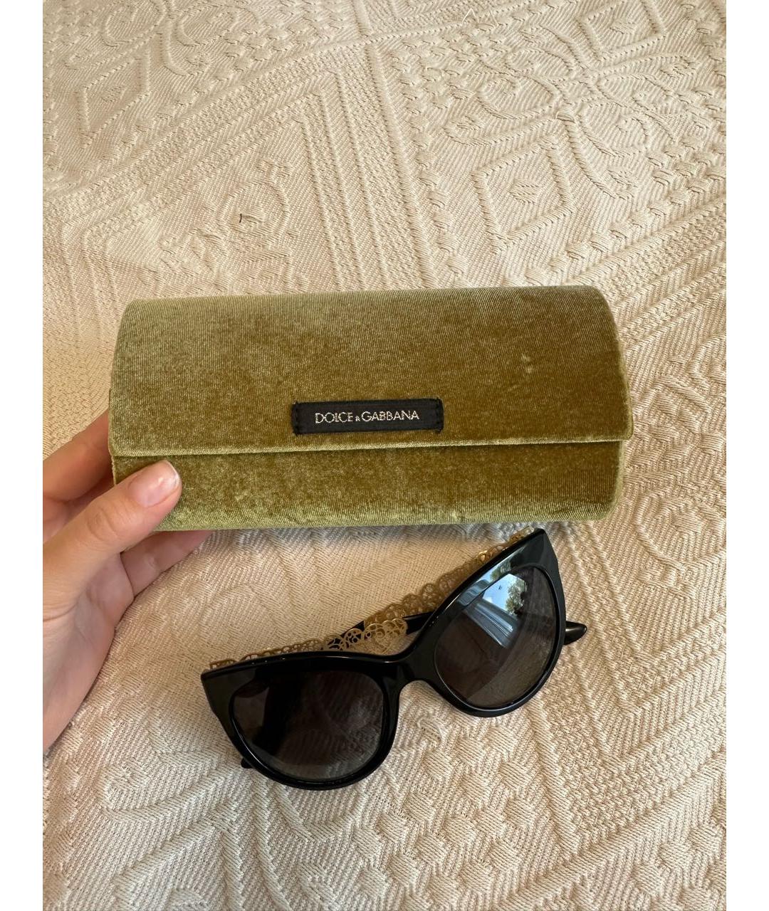DOLCE&GABBANA Черные металлические солнцезащитные очки, фото 4
