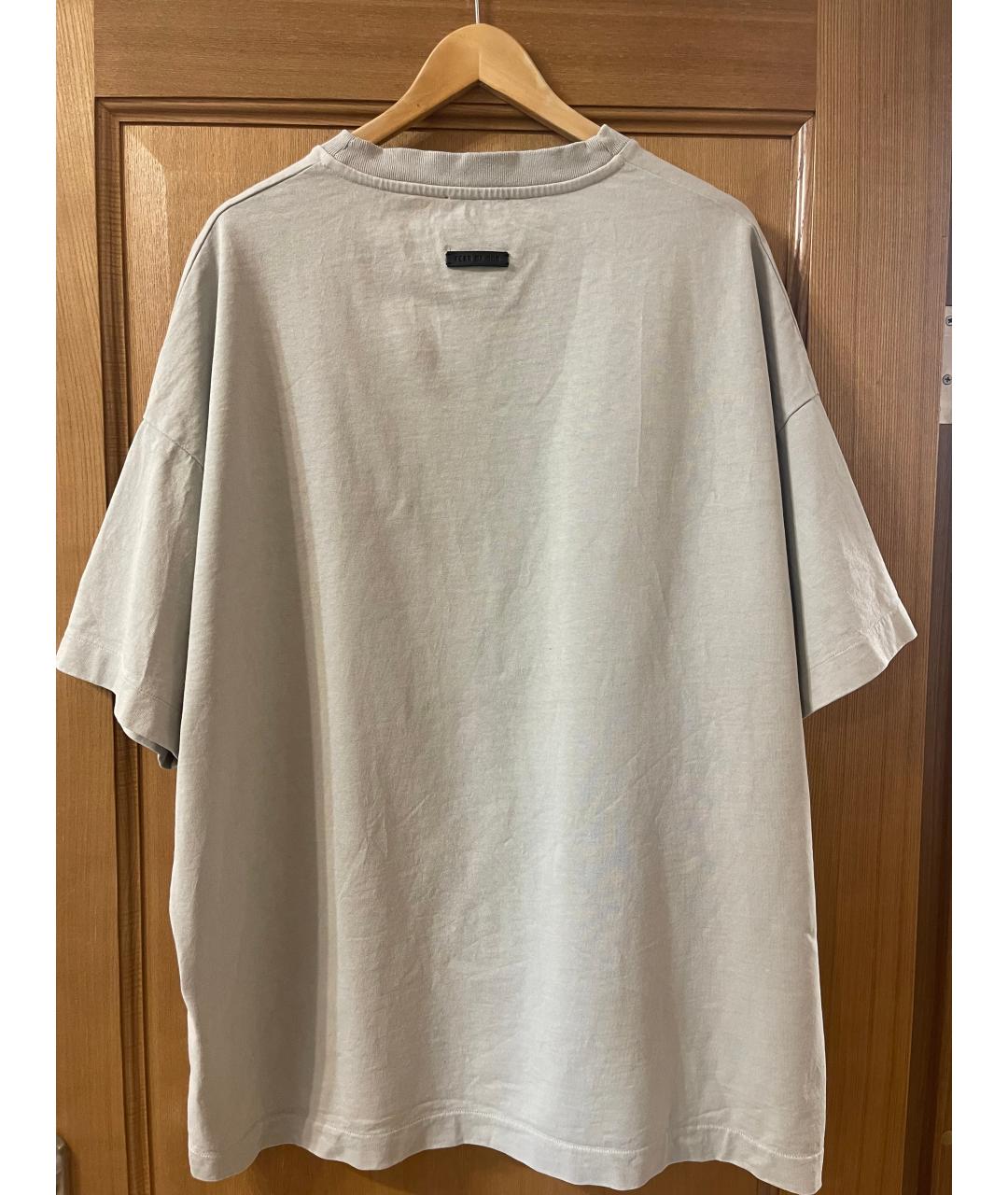 FEAR OF GOD Серая хлопковая футболка, фото 2