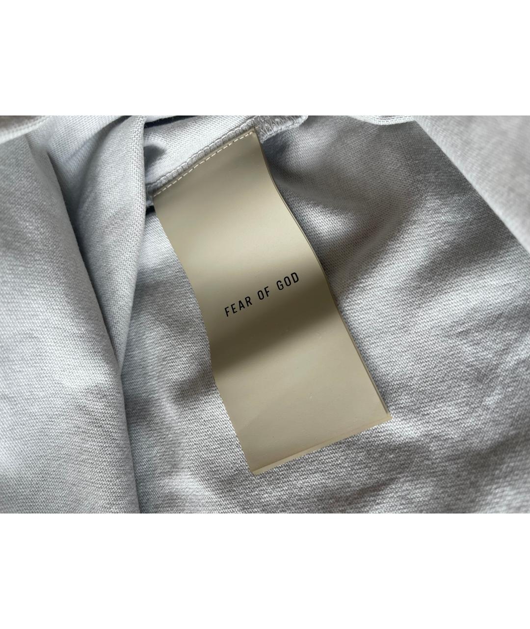 FEAR OF GOD Серая хлопковая футболка, фото 5