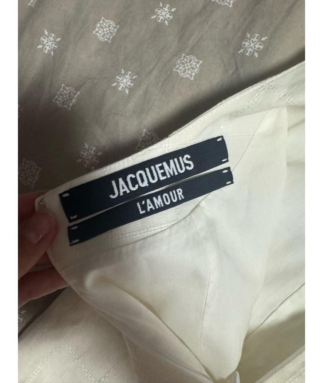 JACQUEMUS Белый хлопковый сарафан, фото 4