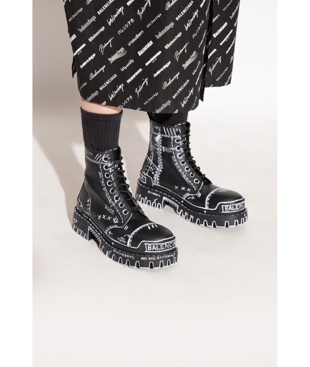 BALENCIAGA Черные кожаные ботинки, фото 8
