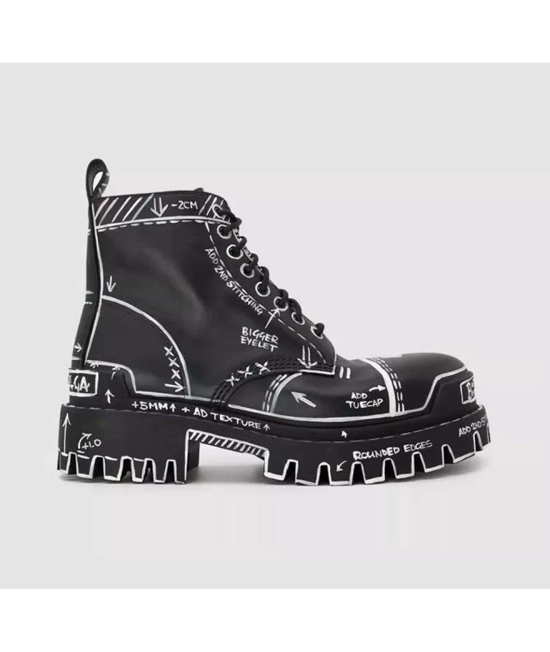 BALENCIAGA Черные кожаные ботинки, фото 9