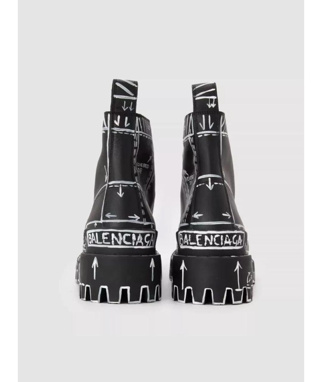 BALENCIAGA Черные кожаные ботинки, фото 4