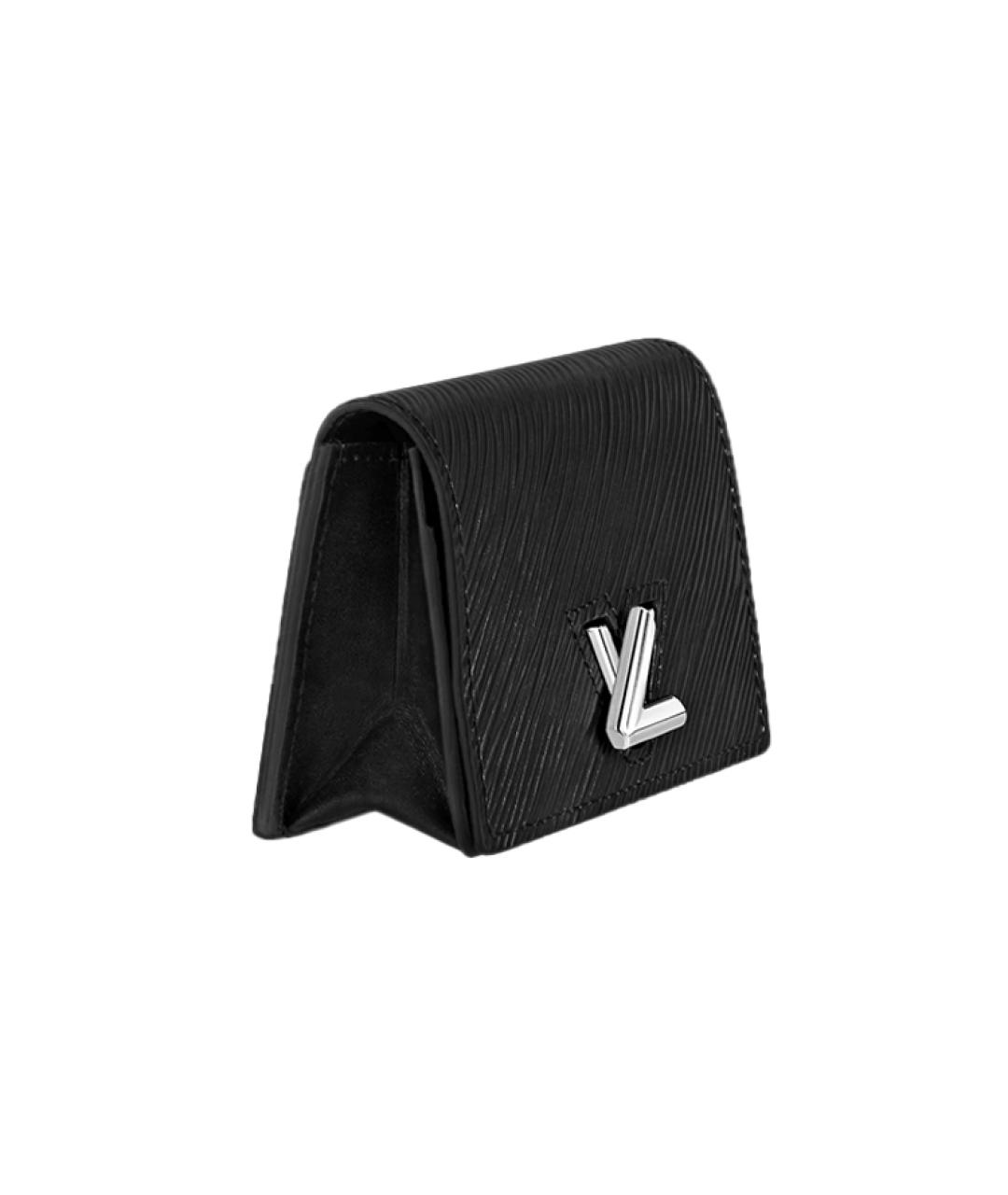 LOUIS VUITTON Черный кожаный кардхолдер, фото 2