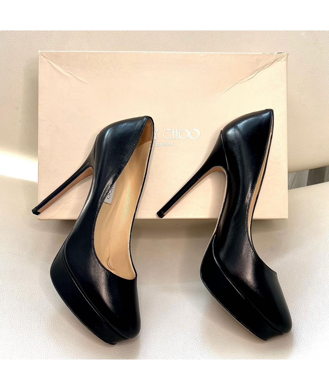 JIMMY CHOO Черные кожаные туфли, фото 5