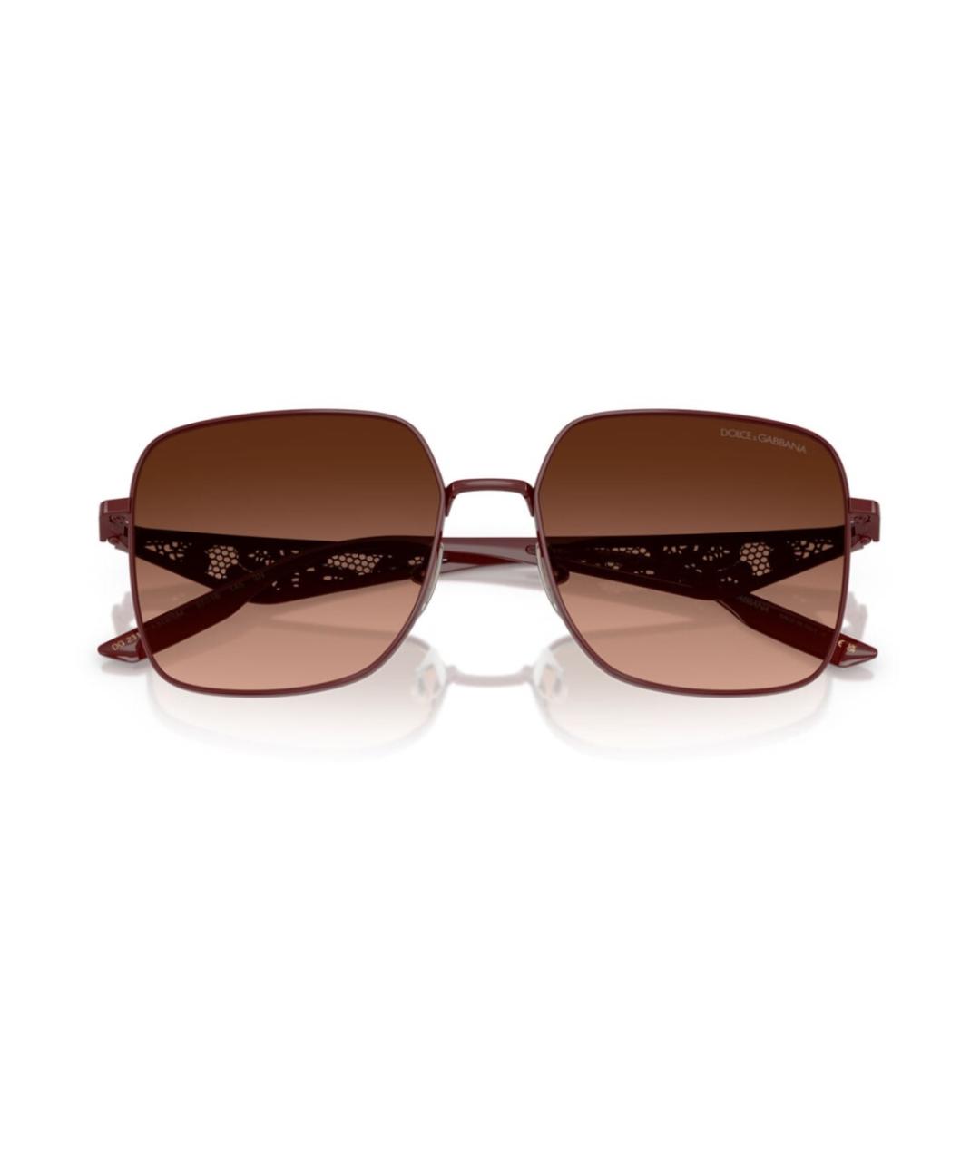 DOLCE&GABBANA Бордовые металлические солнцезащитные очки, фото 6