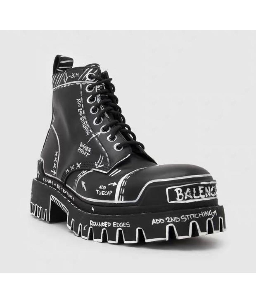 BALENCIAGA Черные кожаные высокие ботинки, фото 6