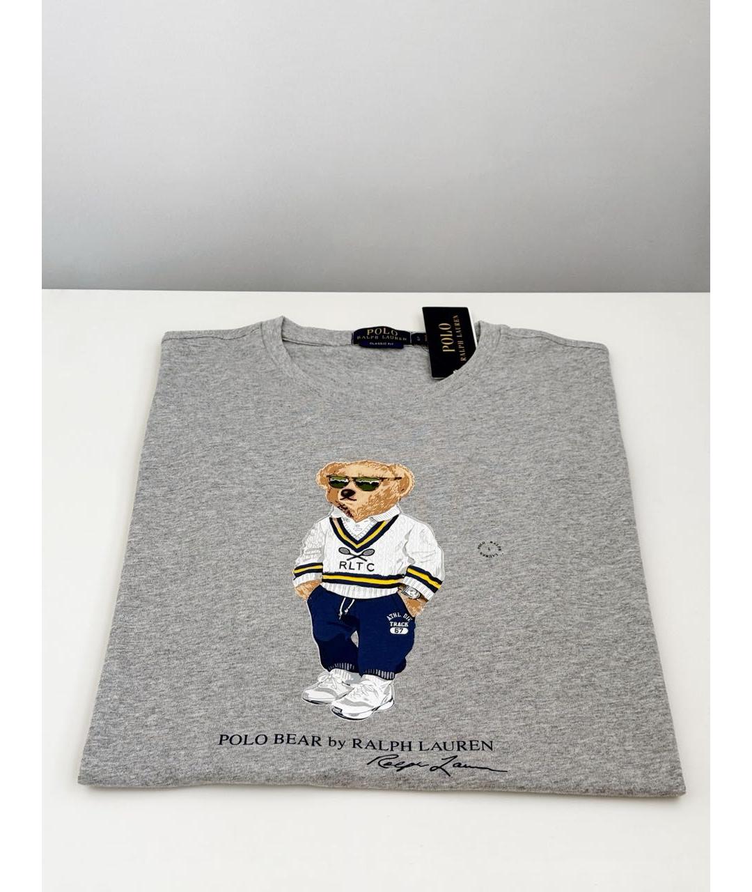 POLO RALPH LAUREN Серая хлопковая футболка, фото 6