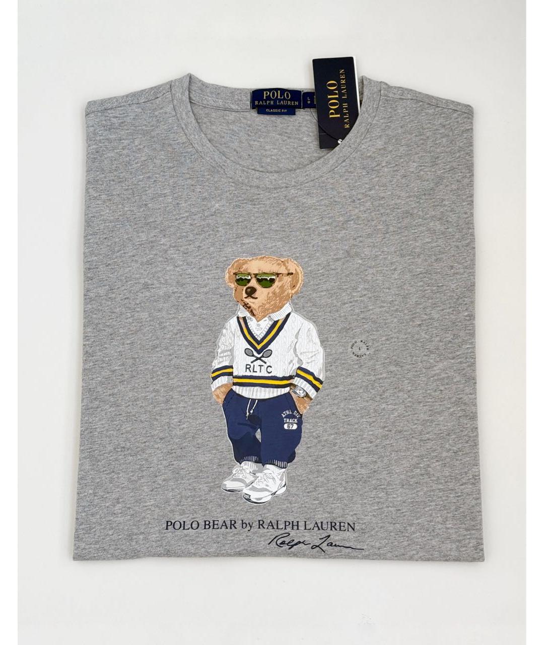 POLO RALPH LAUREN Серая хлопковая футболка, фото 4