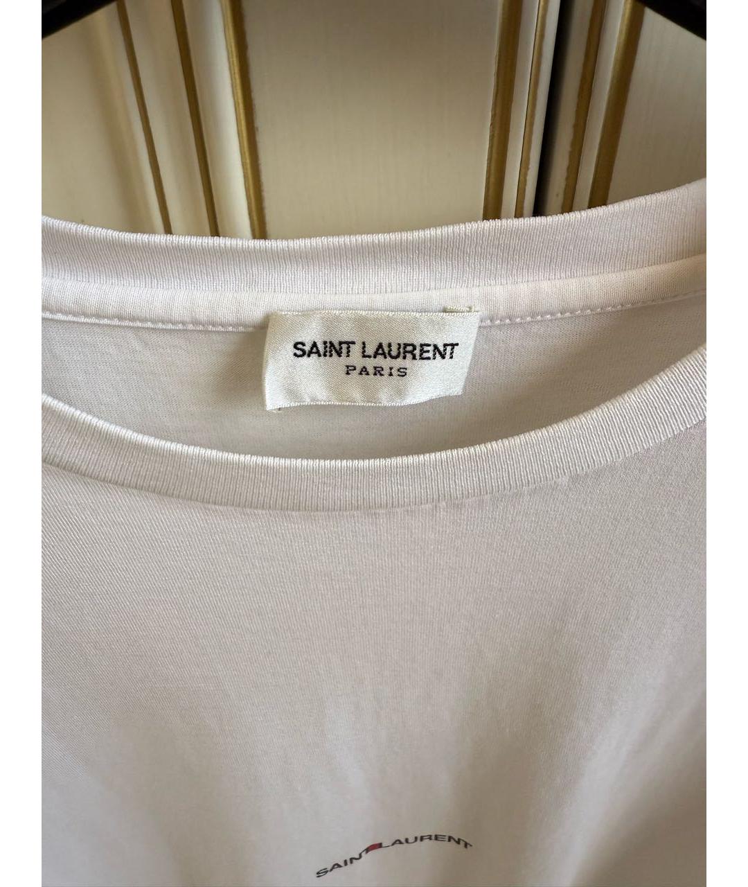 SAINT LAURENT Белая хлопковая футболка, фото 5