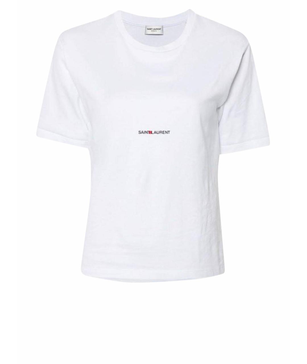 SAINT LAURENT Белая хлопковая футболка, фото 1
