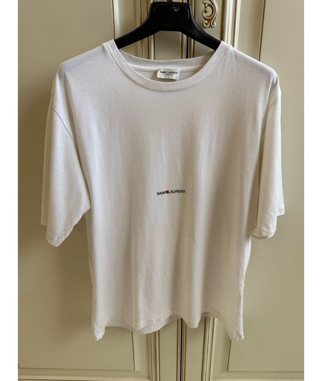 SAINT LAURENT Белая хлопковая футболка, фото 2