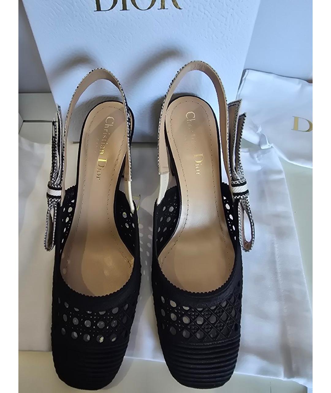 CHRISTIAN DIOR Черные кожаные туфли, фото 2