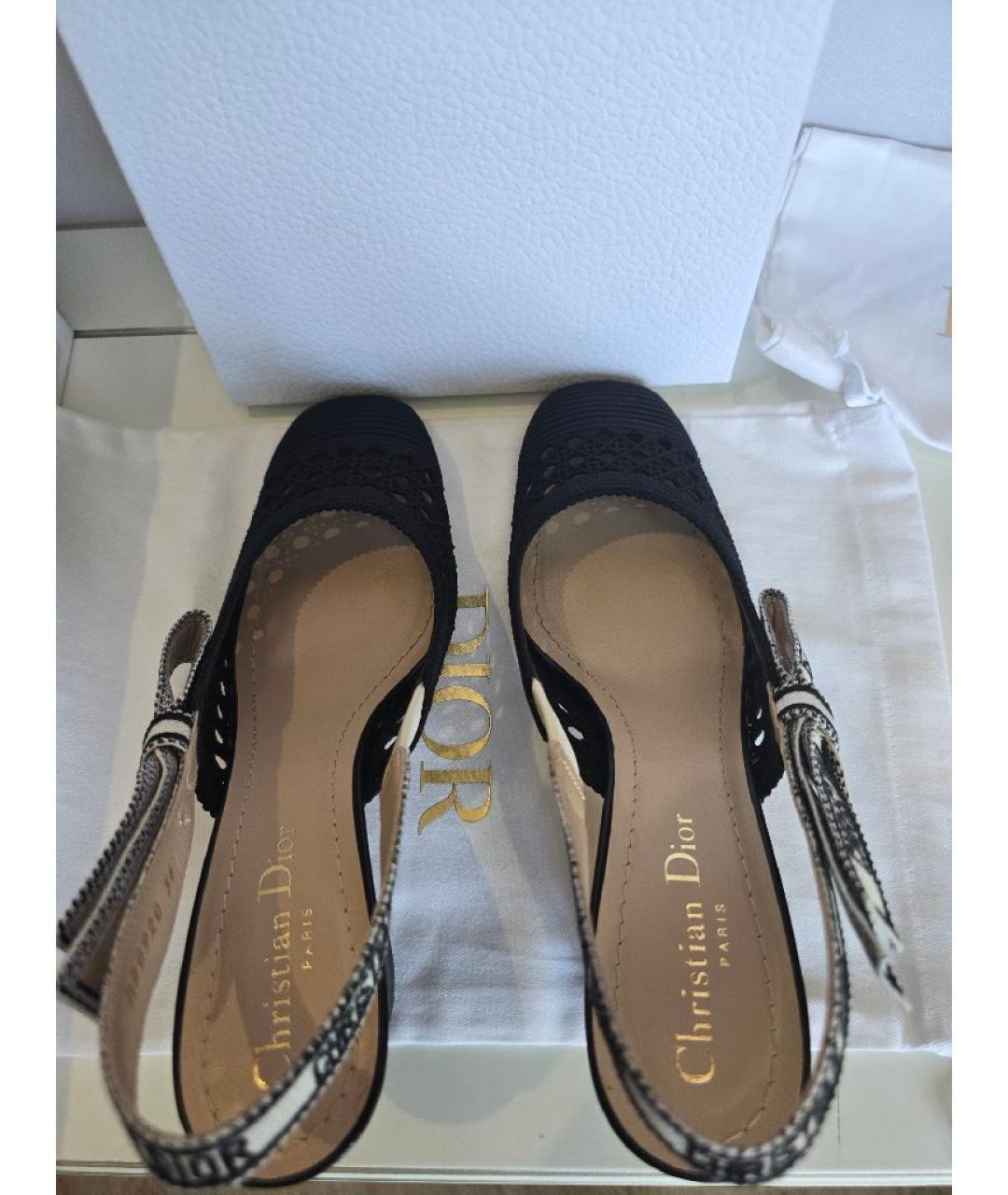 CHRISTIAN DIOR Черные кожаные туфли, фото 3