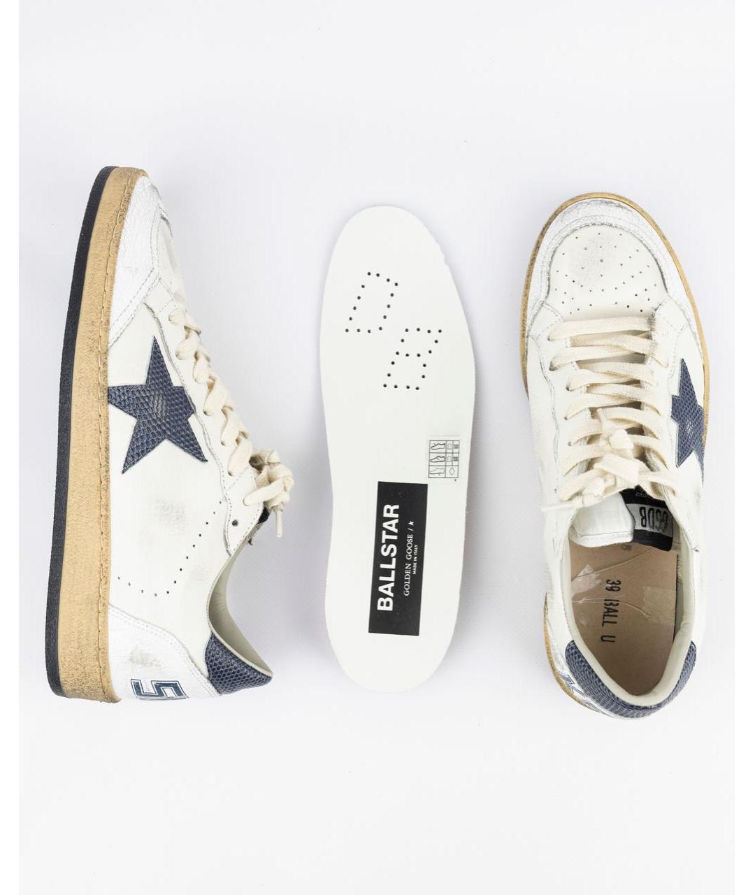 GOLDEN GOOSE DELUXE BRAND Белые кожаные низкие кроссовки / кеды, фото 5