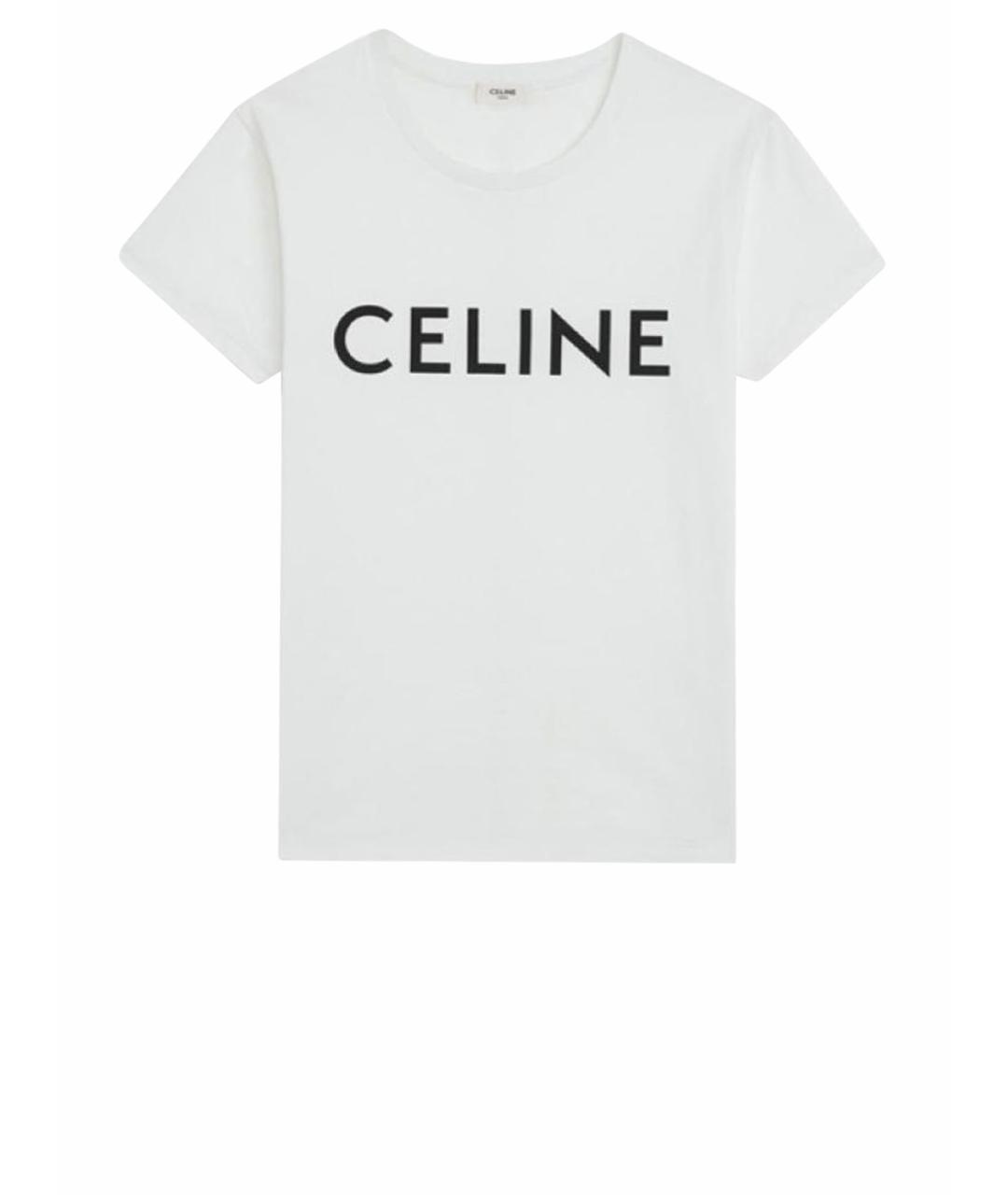 CELINE Белая хлопковая футболка, фото 1