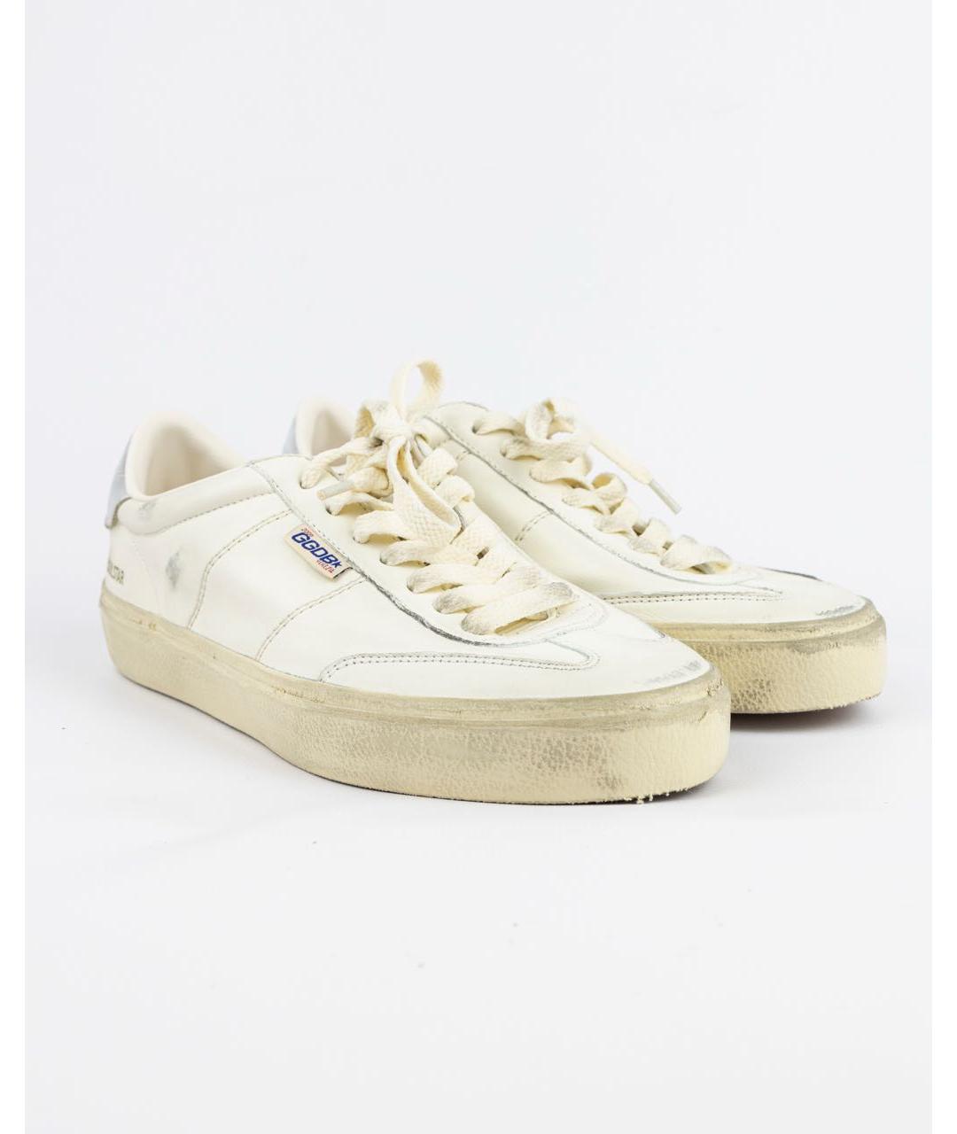 GOLDEN GOOSE DELUXE BRAND Белые кожаные низкие кроссовки / кеды, фото 2