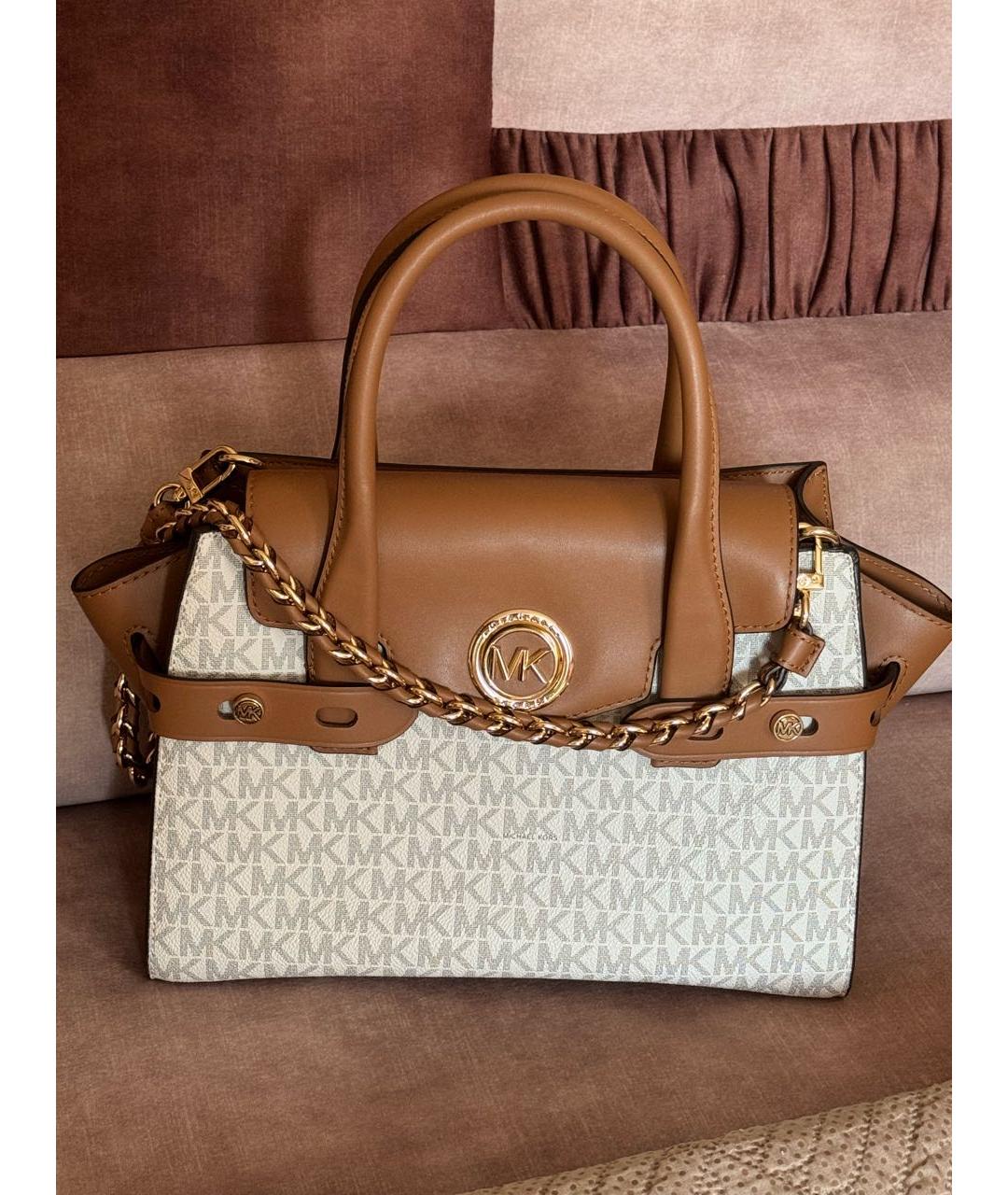 MICHAEL MICHAEL KORS Коричневая сумка тоут из искусственной кожи, фото 7