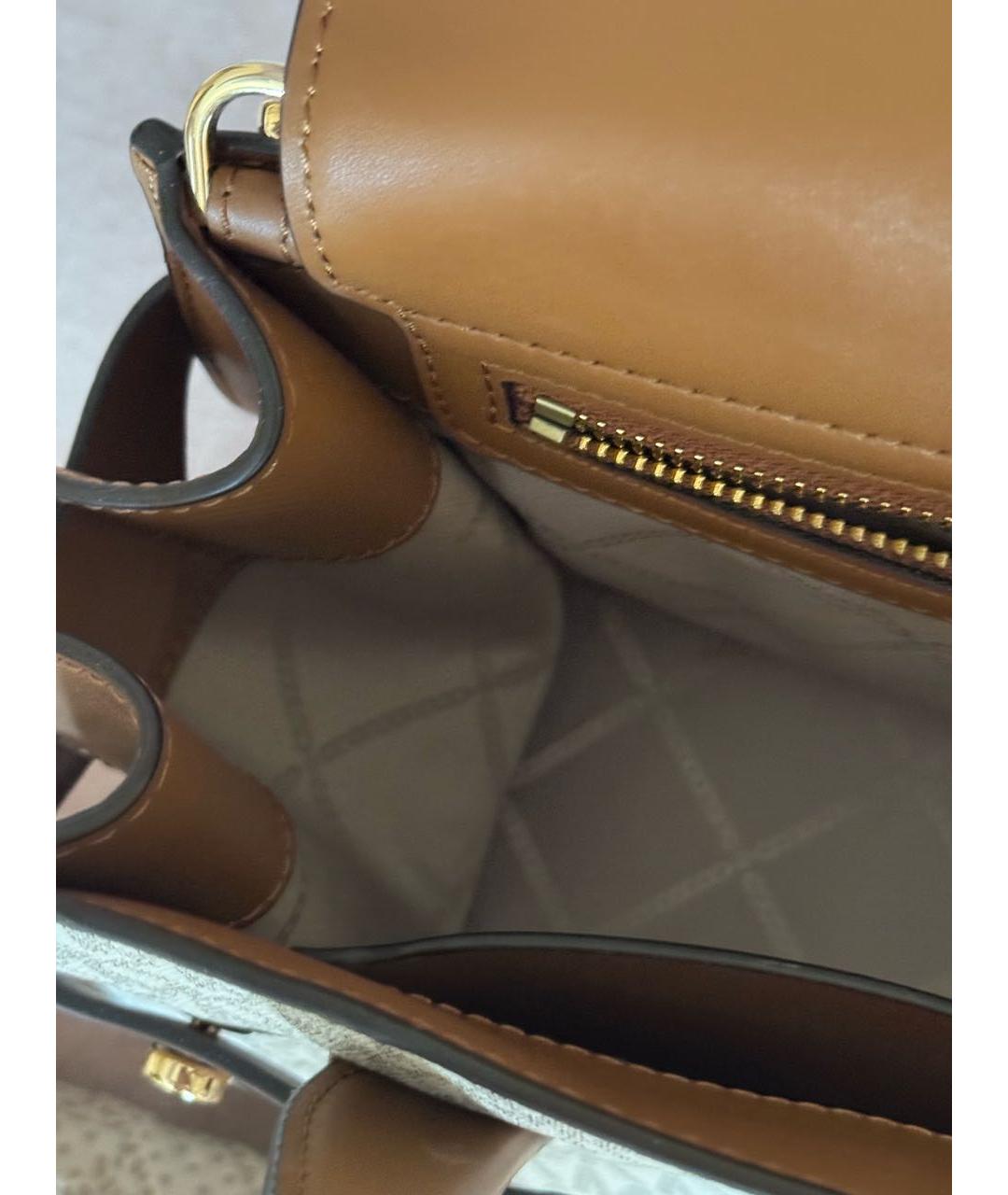MICHAEL MICHAEL KORS Коричневая сумка тоут из искусственной кожи, фото 6