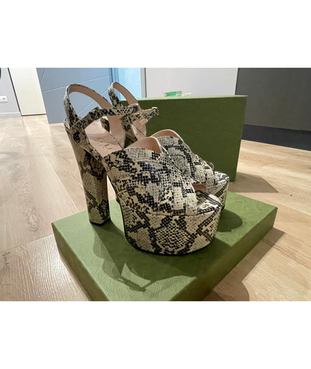 GUCCI Мульти кожаные босоножки, фото 8