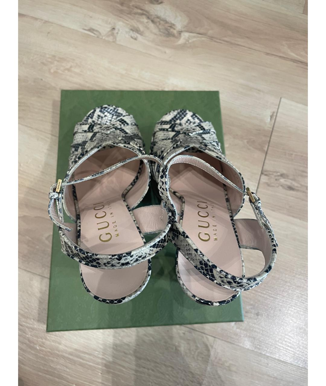 GUCCI Мульти кожаные босоножки, фото 3