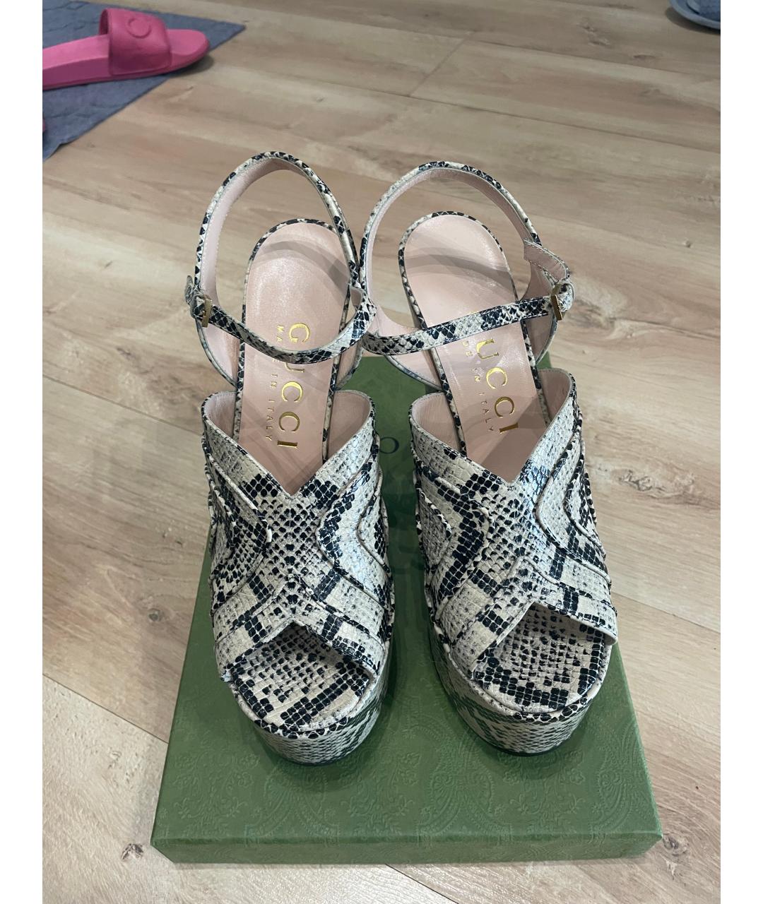 GUCCI Мульти кожаные босоножки, фото 2