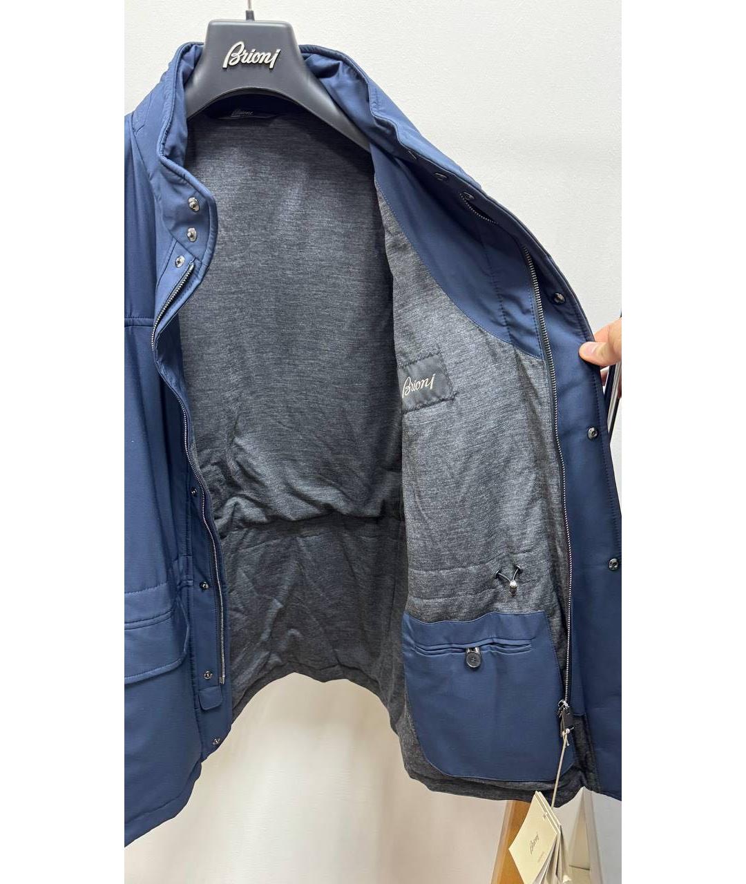 BRIONI Темно-синяя полиамидовая куртка, фото 4