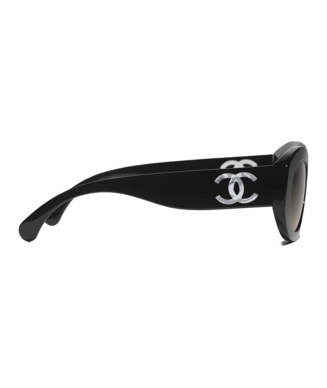 CHANEL Черные пластиковые солнцезащитные очки, фото 4