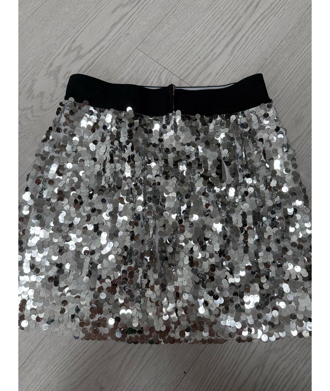 DOLCE&GABBANA Серая сетчатая юбка мини, фото 2