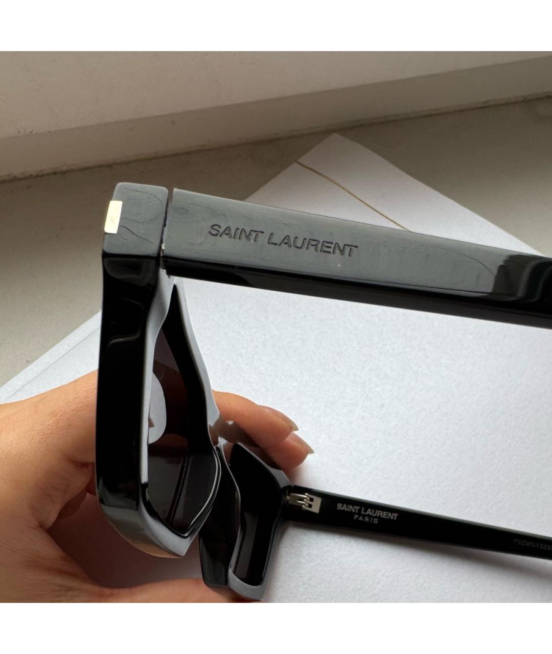 SAINT LAURENT Черные пластиковые солнцезащитные очки, фото 3