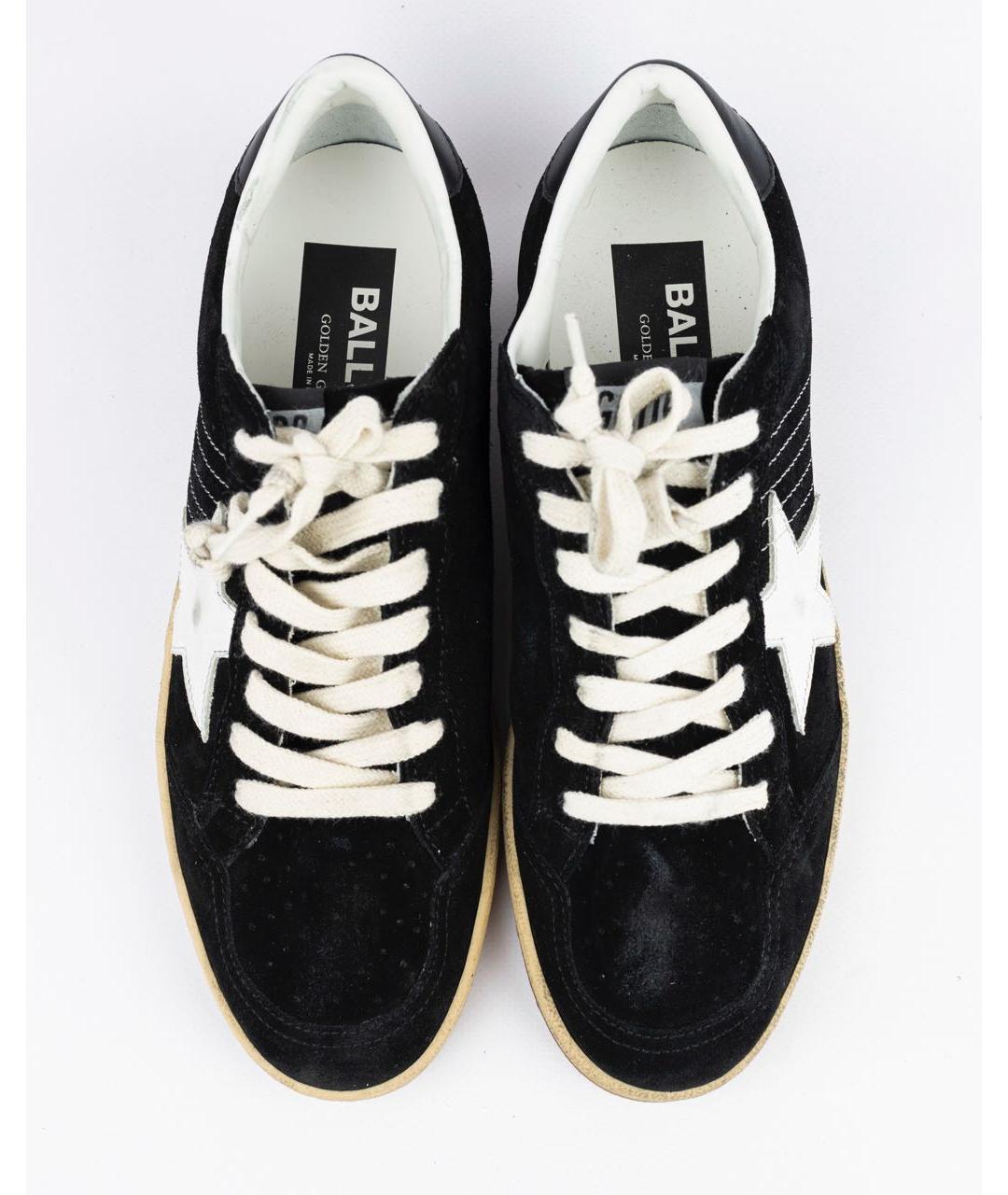 GOLDEN GOOSE DELUXE BRAND Черные кожаные низкие кроссовки / кеды, фото 2