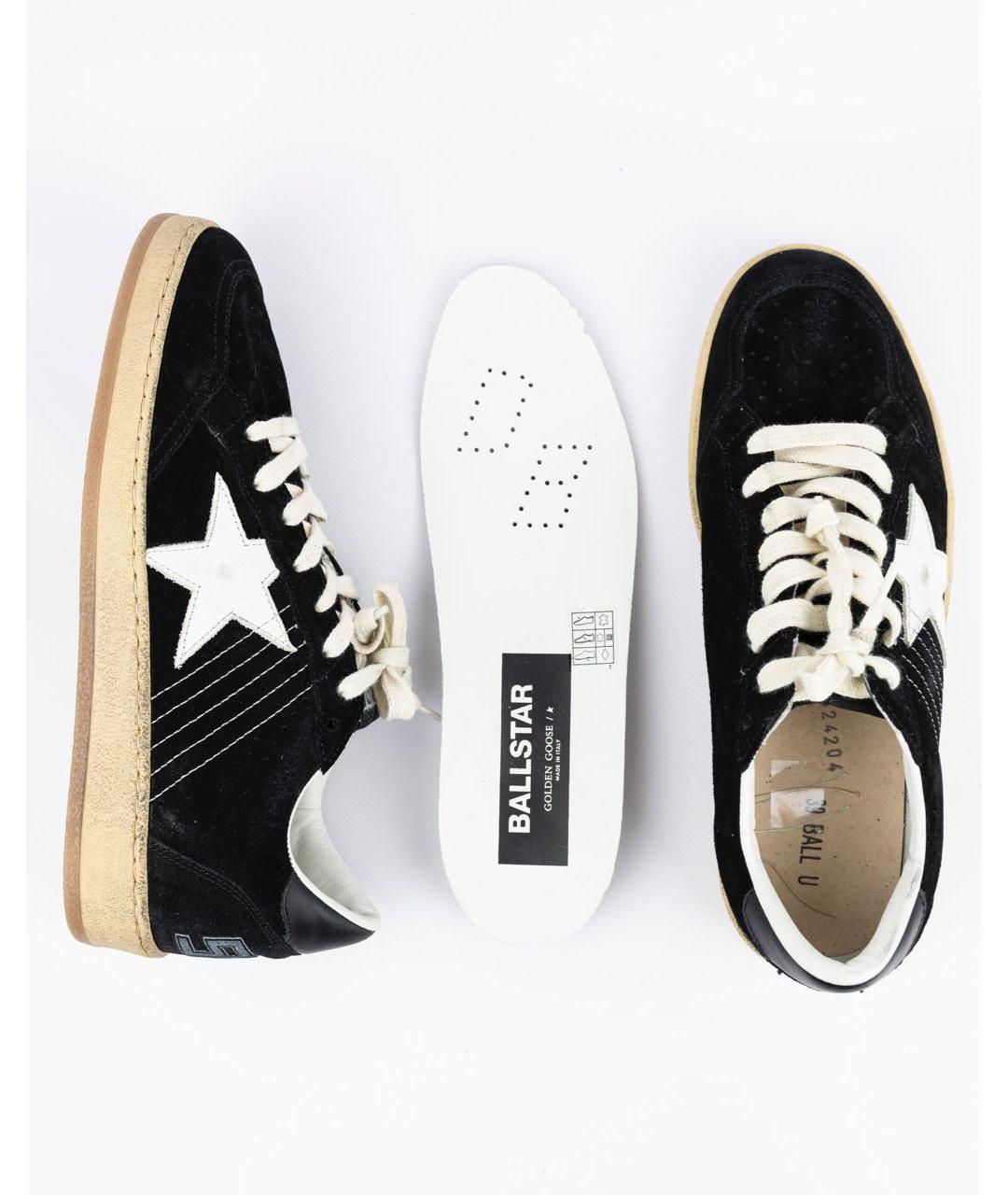 GOLDEN GOOSE DELUXE BRAND Черные кожаные низкие кроссовки / кеды, фото 5