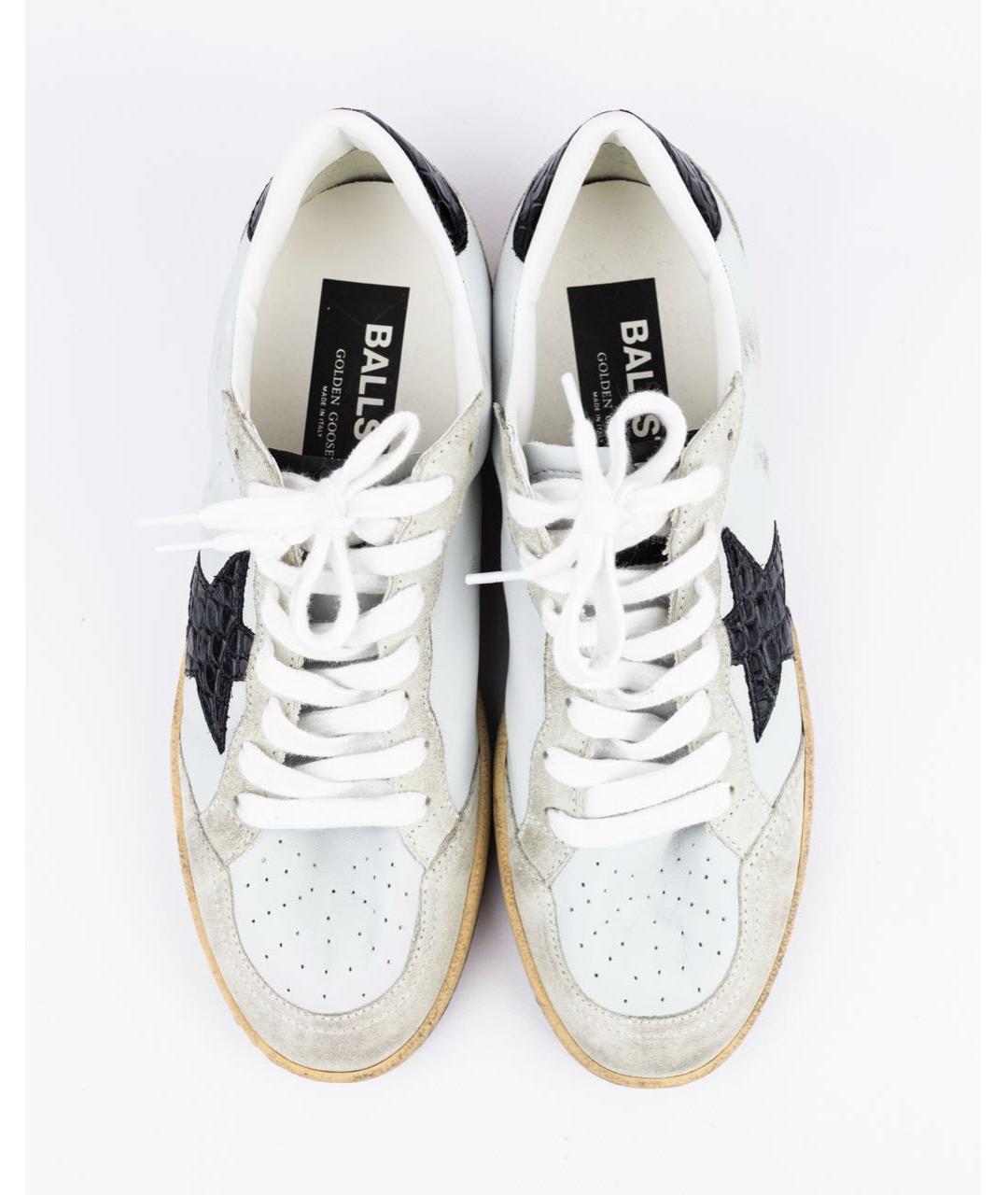 GOLDEN GOOSE DELUXE BRAND Белые кожаные низкие кроссовки / кеды, фото 2