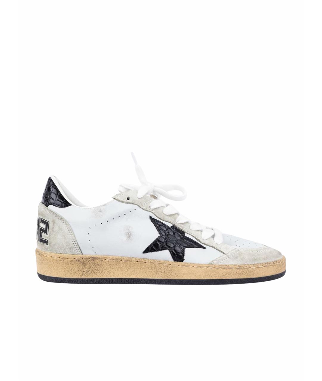 GOLDEN GOOSE DELUXE BRAND Белые кожаные низкие кроссовки / кеды, фото 1