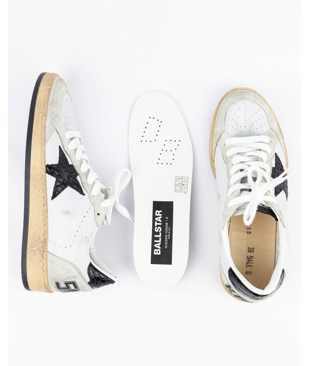 GOLDEN GOOSE DELUXE BRAND Белые кожаные низкие кроссовки / кеды, фото 5