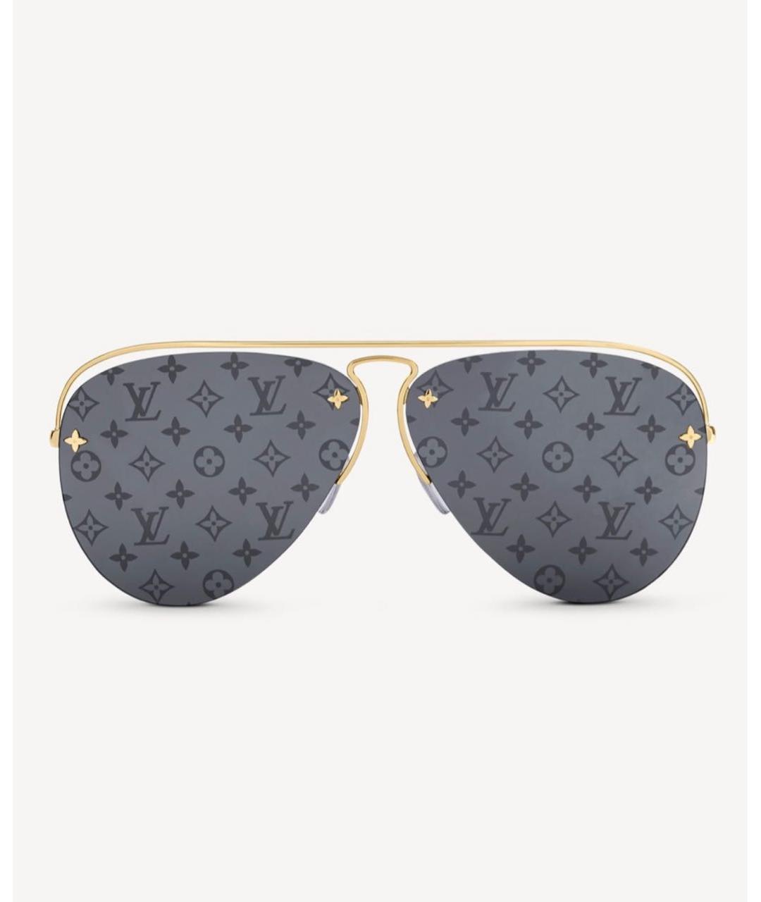 LOUIS VUITTON Золотые металлические солнцезащитные очки, фото 9