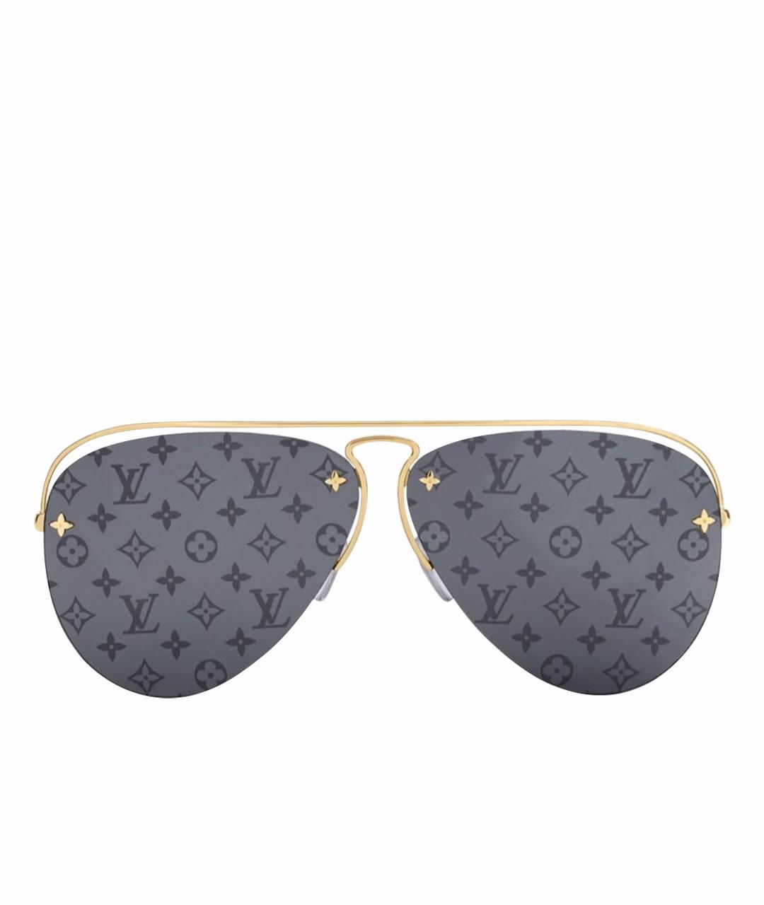 LOUIS VUITTON Золотые металлические солнцезащитные очки, фото 1